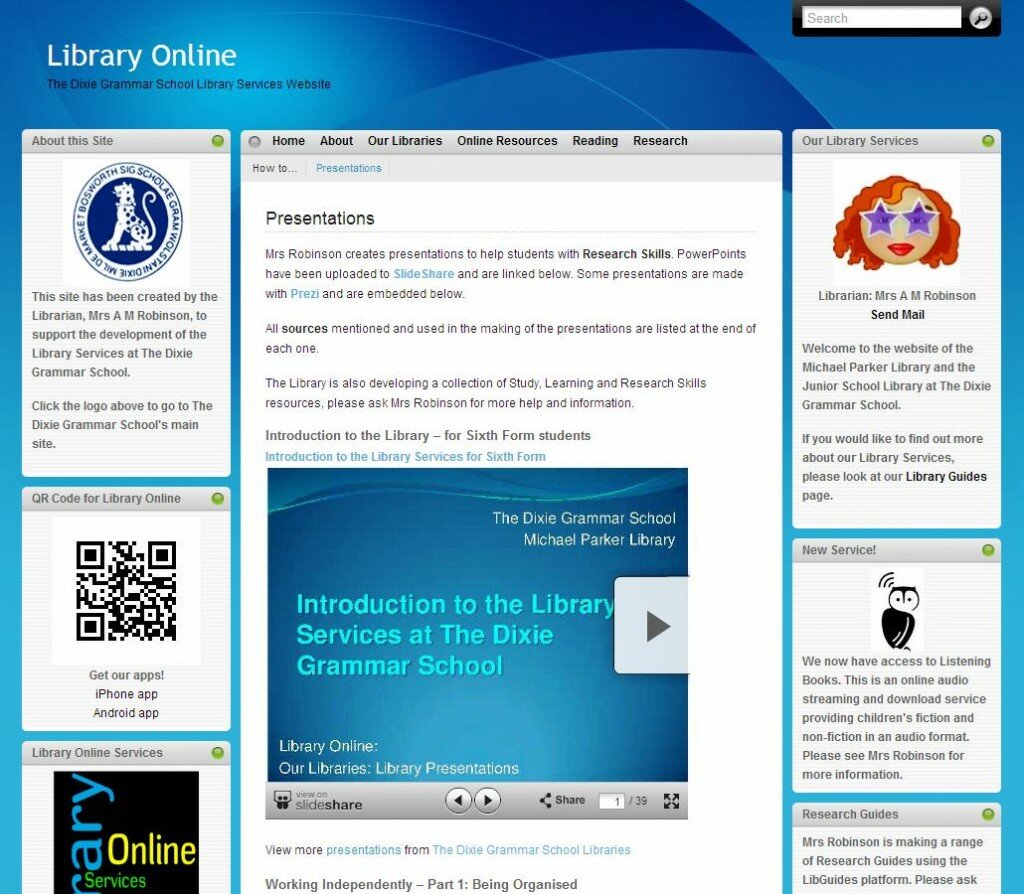Library Online - Presentations